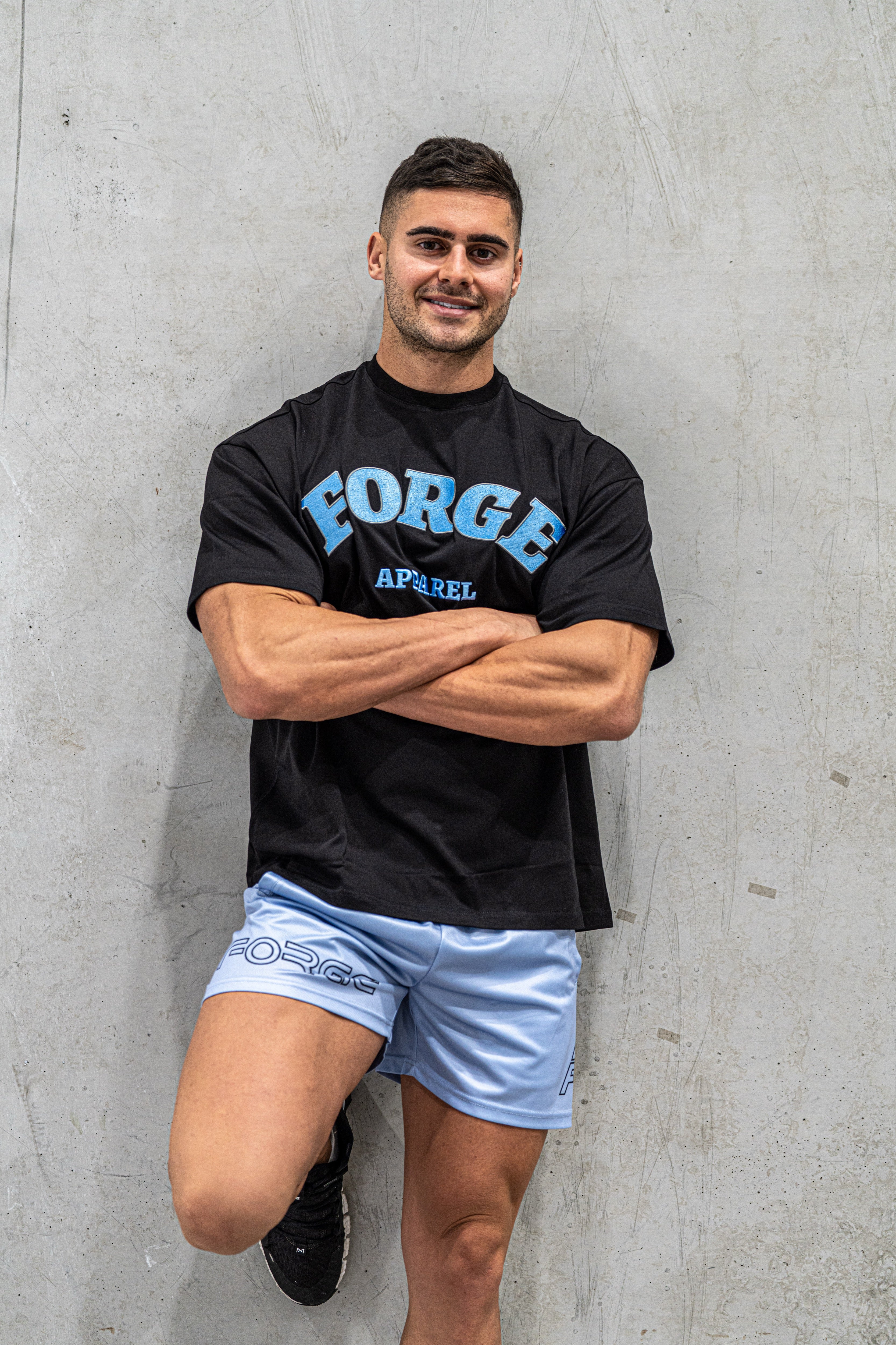 Oversize Tee - Black/Blue
