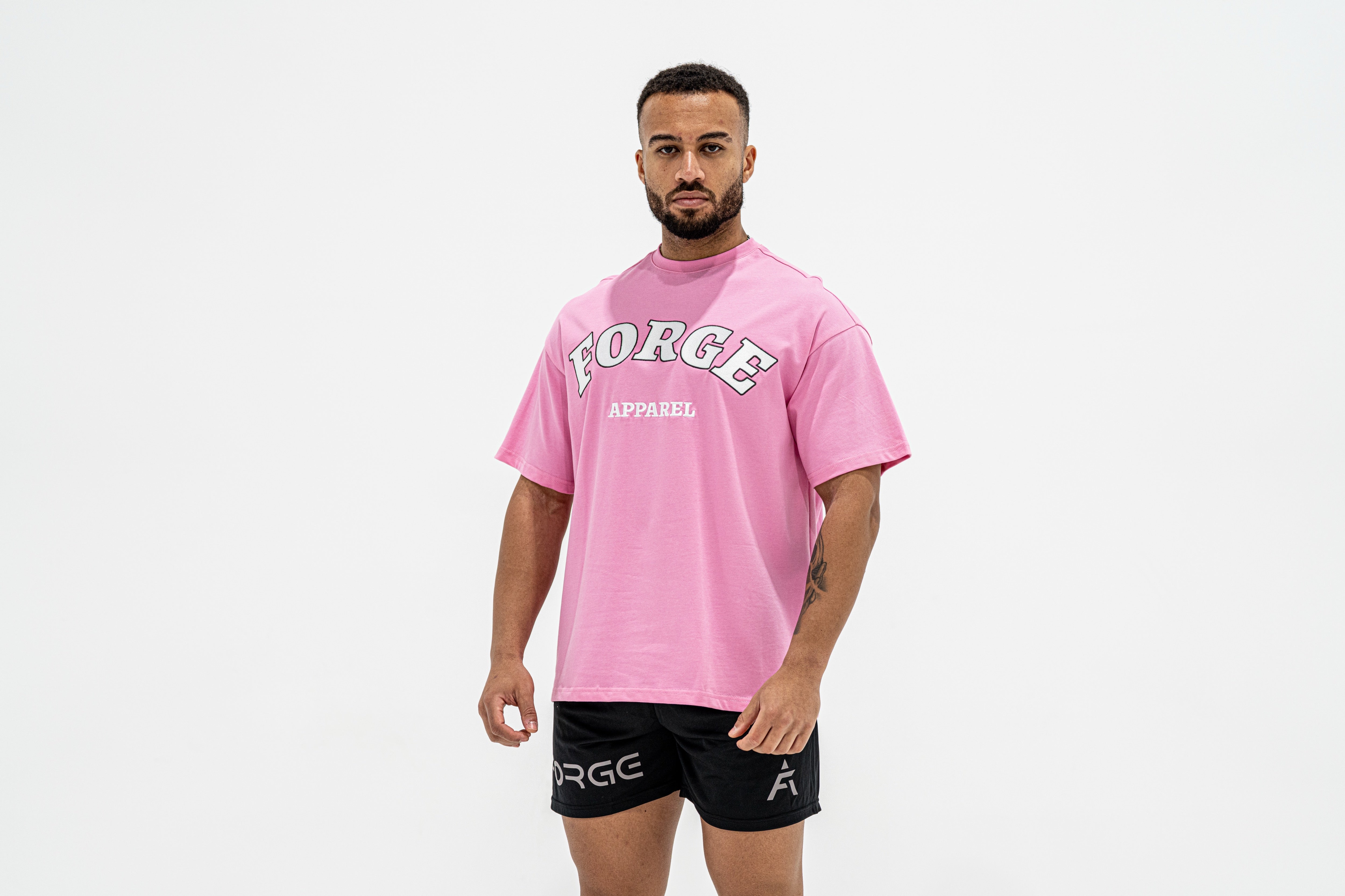 Oversize Tee - Pink/White